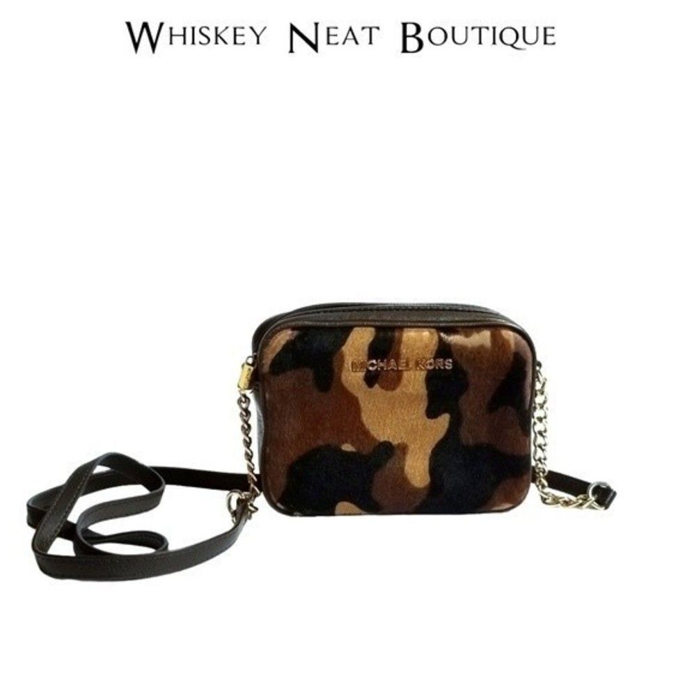 MICHAEL Michael Kors Duffle Camo Leather Hamilton Sm Crossbody Bag NWOT 10 0158
